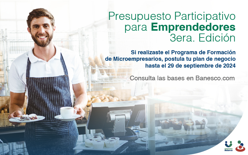 Banesco convoca al Presupuesto Participativo para Emprendedores 2024