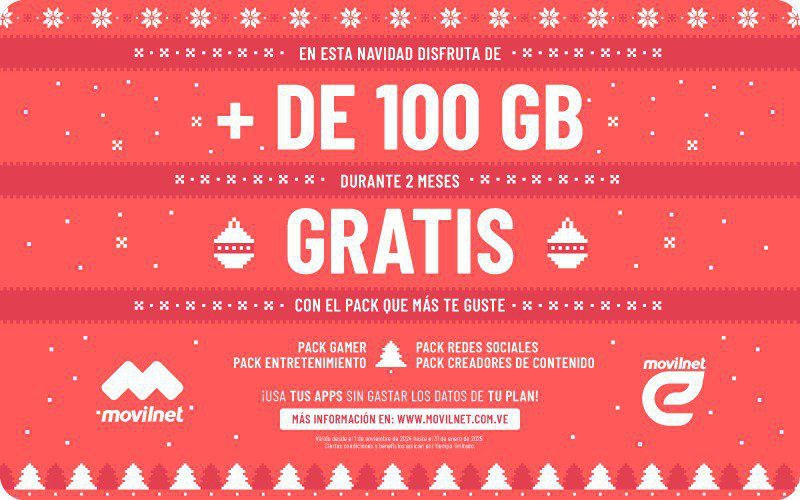 Esta Navidad disfruta de lo nuevo que trae Movilnet