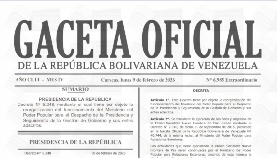 Decretan la reorganización del Ministerio para el Despacho de la Presidencia