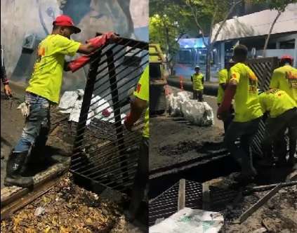 Realizan mantenimiento a los drenajes entre Los Ilustres y Plaza Venezuela