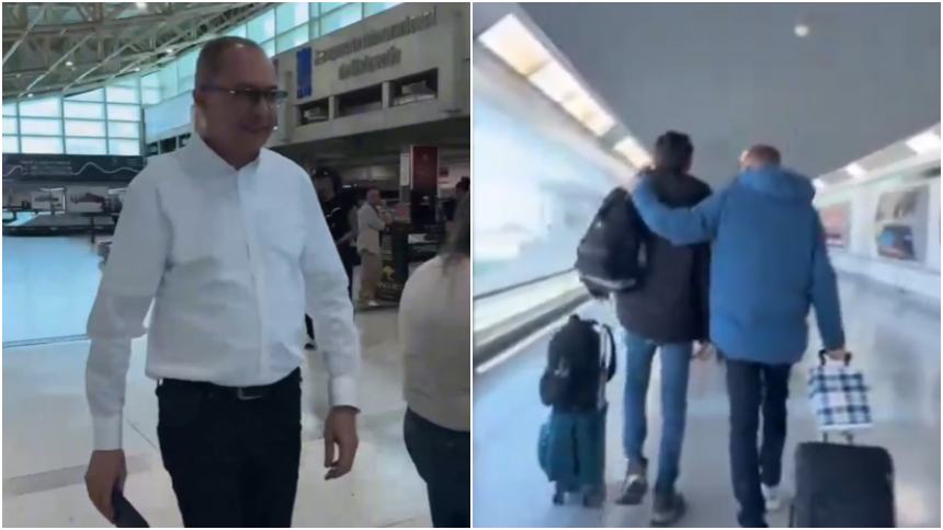Así llegó al aeropuerto de Maiquetía